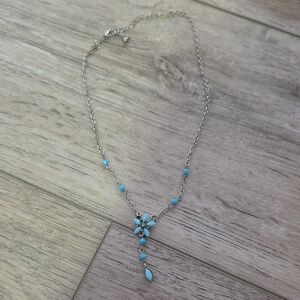 Elegant Silver and Blue Necklace